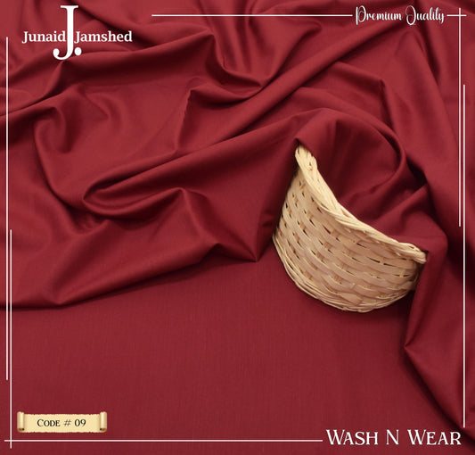 Junaid Jamshed Wash Wear Boski 100% Guaranteed Fabric ( Maroon)