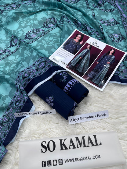 AIRJET DORIA LAWN DIGITAL PRINT ALLOVER VOLUME 3Pc