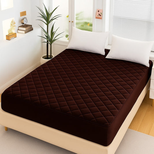 Dark Brown Waterproof Mattress Protector Bedsheet