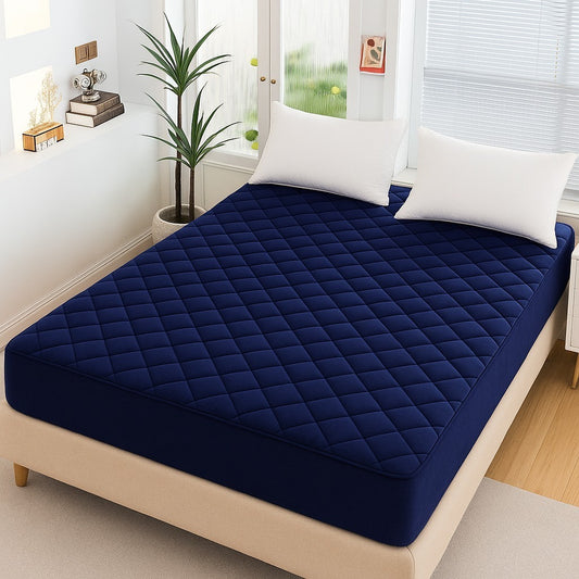 Blue Waterproof Mattress Protector Bedsheet