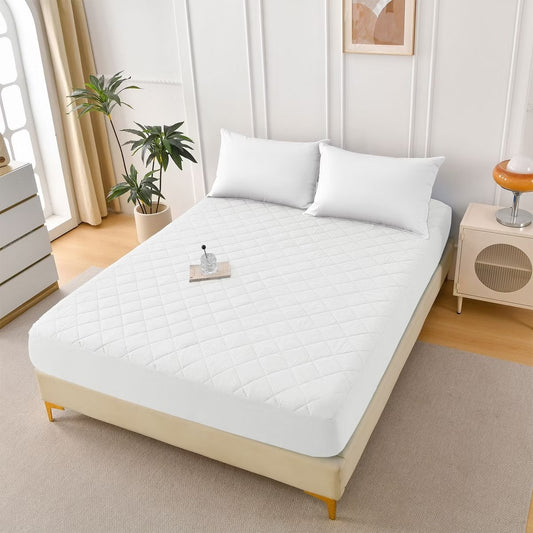 White Waterproof Mattress Protector Bedsheet