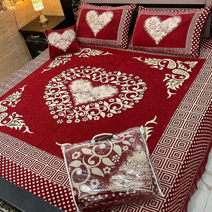 4Pc Velvet Jaquard Bedsheet