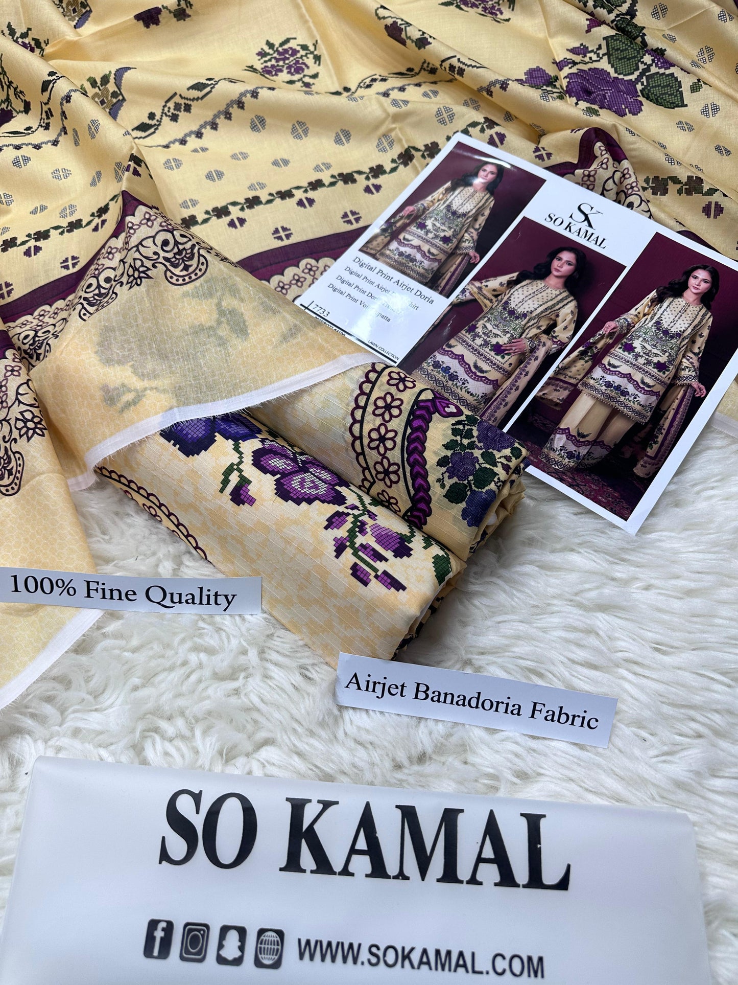 AIRJET DORIA LAWN DIGITAL PRINT ALLOVER VOLUME 3Pc