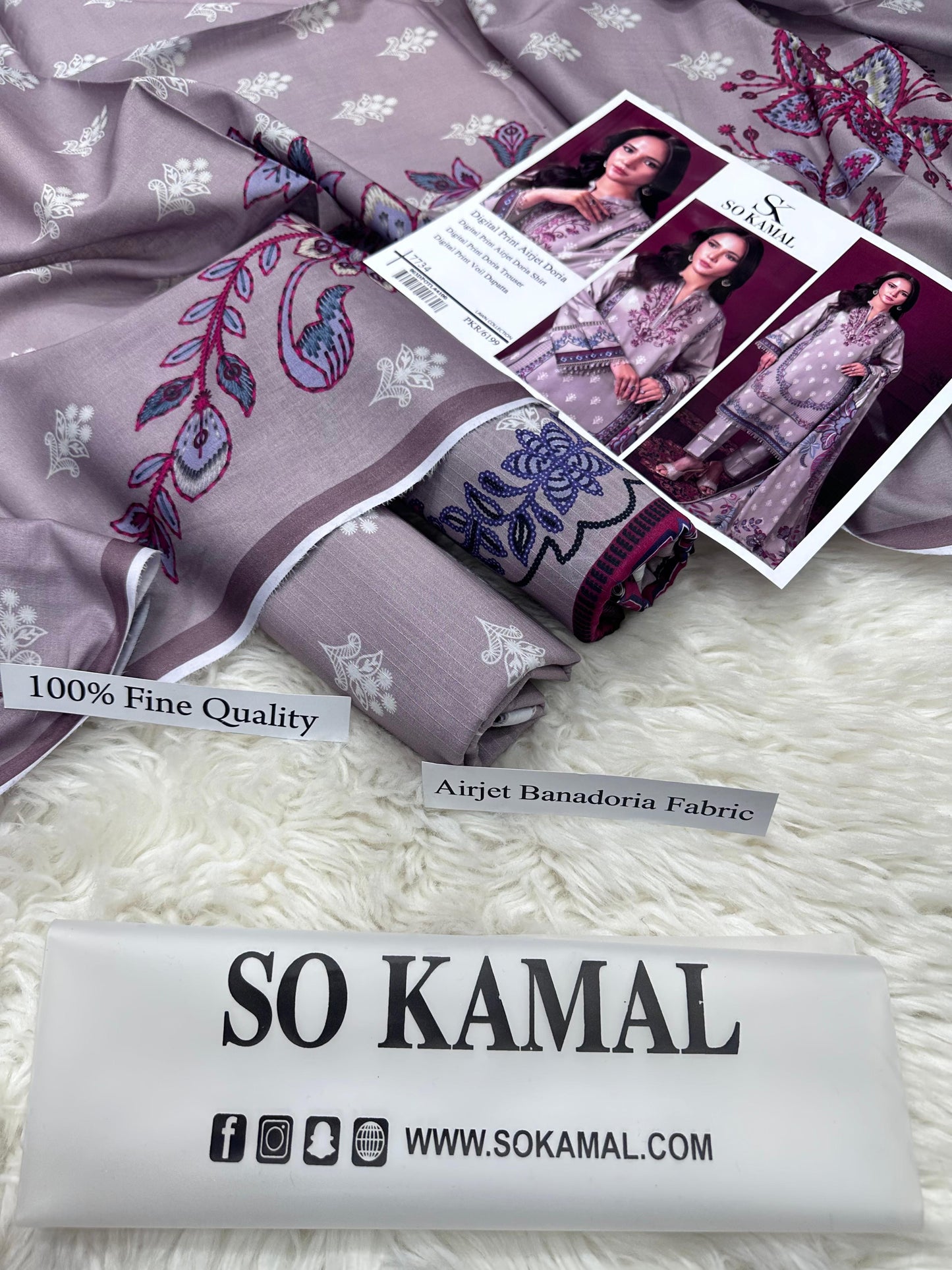 AIRJET DORIA LAWN DIGITAL PRINT ALLOVER VOLUME 3Pc