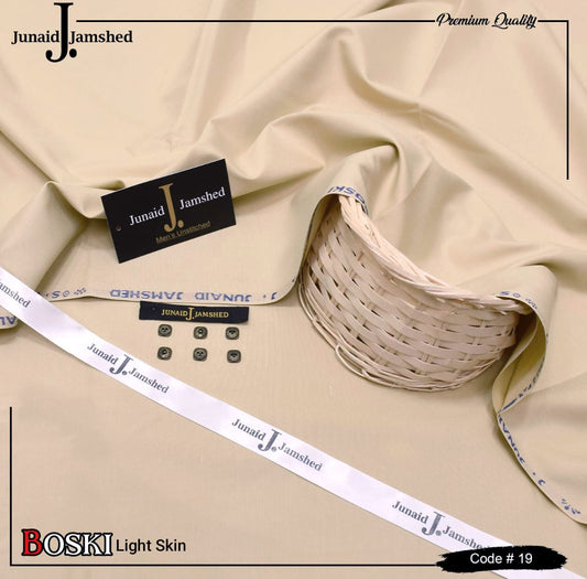 Junaid Jamshed Wash Wear Boski 100% Guaranteed Fabric (Light Skin)